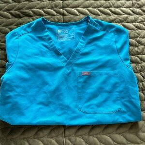 FIGS teal Catarina One Pocket Scrub Top